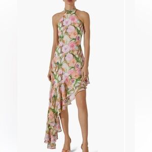 ASTR the Label Floral Asymmetric
Halter Dress
